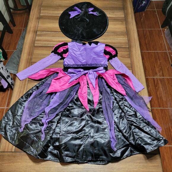 2 Pc Disguise Girls Witch Prestige Costume: Hat & Dress - Size Small (4-6x) - Picture 5 of 13